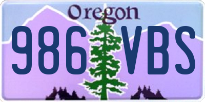 OR license plate 986VBS