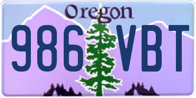 OR license plate 986VBT
