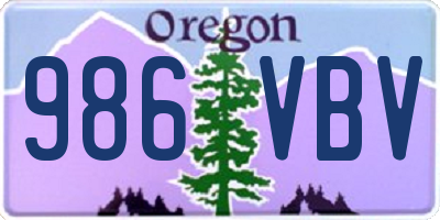 OR license plate 986VBV