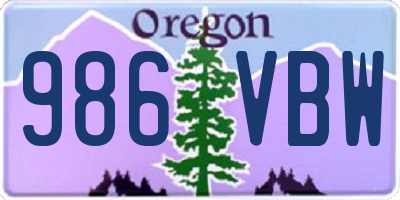 OR license plate 986VBW