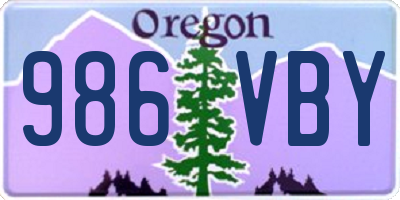 OR license plate 986VBY
