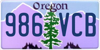 OR license plate 986VCB