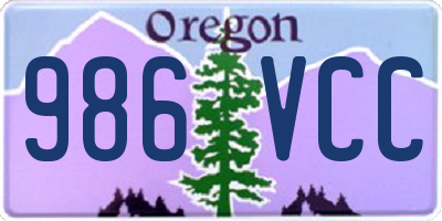 OR license plate 986VCC