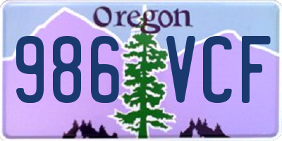 OR license plate 986VCF
