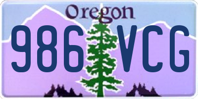 OR license plate 986VCG