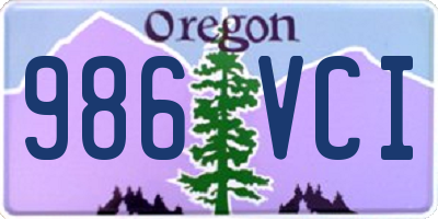 OR license plate 986VCI