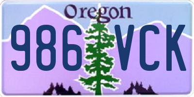 OR license plate 986VCK