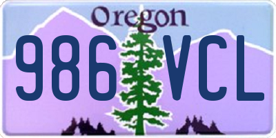 OR license plate 986VCL