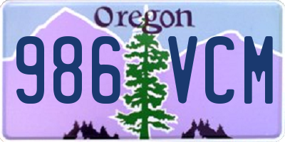 OR license plate 986VCM