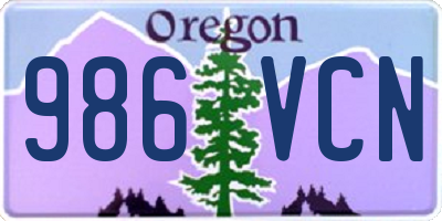 OR license plate 986VCN