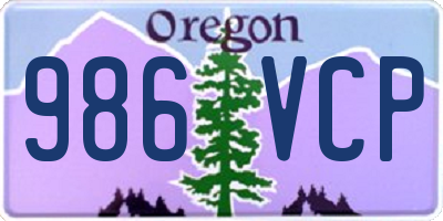 OR license plate 986VCP