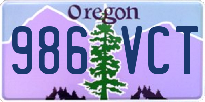 OR license plate 986VCT
