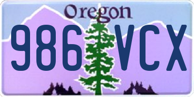 OR license plate 986VCX