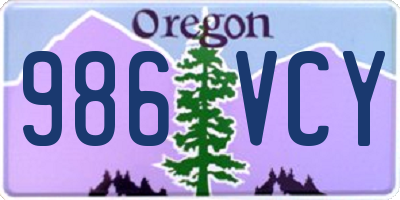 OR license plate 986VCY