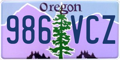OR license plate 986VCZ