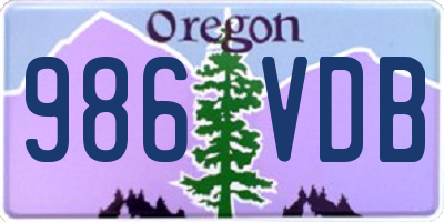 OR license plate 986VDB