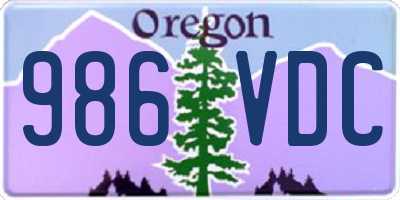OR license plate 986VDC