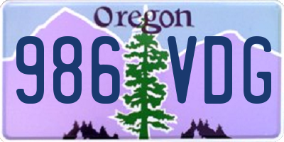 OR license plate 986VDG