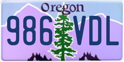 OR license plate 986VDL