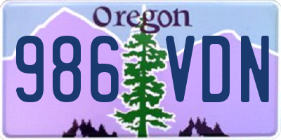 OR license plate 986VDN