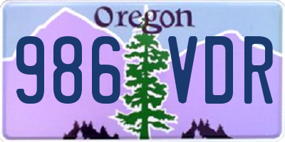 OR license plate 986VDR