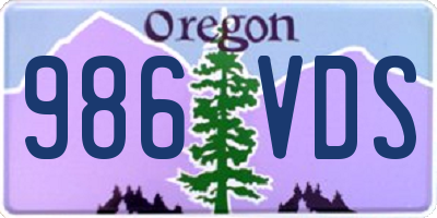 OR license plate 986VDS