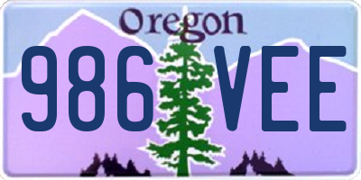 OR license plate 986VEE