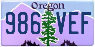 OR license plate 986VEF
