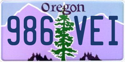 OR license plate 986VEI