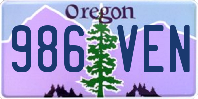 OR license plate 986VEN
