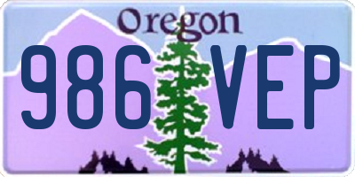 OR license plate 986VEP