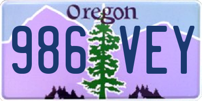 OR license plate 986VEY