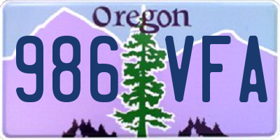 OR license plate 986VFA