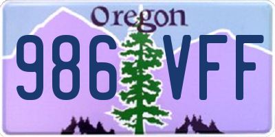 OR license plate 986VFF