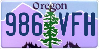 OR license plate 986VFH