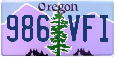 OR license plate 986VFI