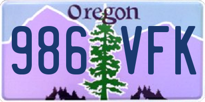 OR license plate 986VFK