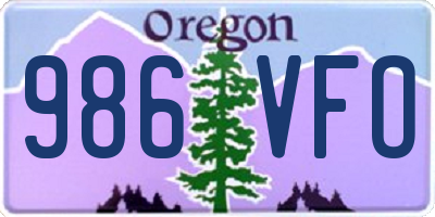 OR license plate 986VFO
