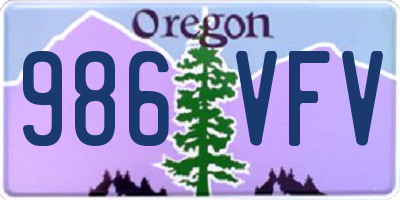 OR license plate 986VFV