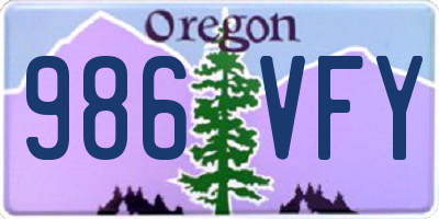OR license plate 986VFY