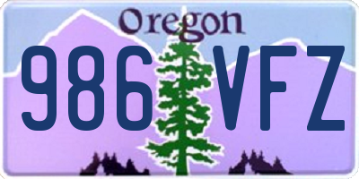 OR license plate 986VFZ