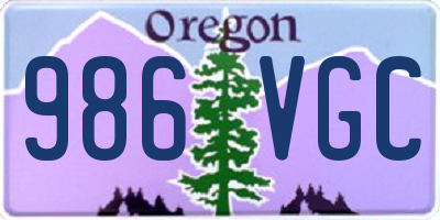 OR license plate 986VGC