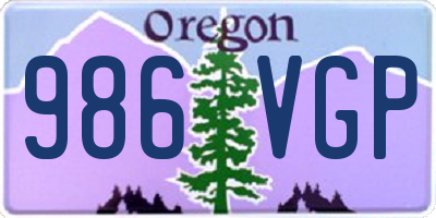 OR license plate 986VGP