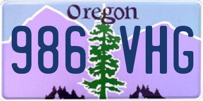 OR license plate 986VHG
