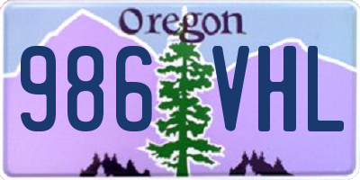 OR license plate 986VHL