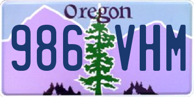 OR license plate 986VHM