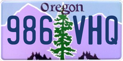 OR license plate 986VHQ