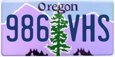 OR license plate 986VHS