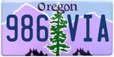 OR license plate 986VIA
