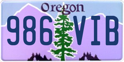OR license plate 986VIB
